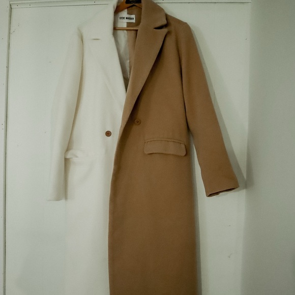 Steve Madden Jackets & Blazers - Steve Madden Two-Tone Cream and Brown Trench Coat